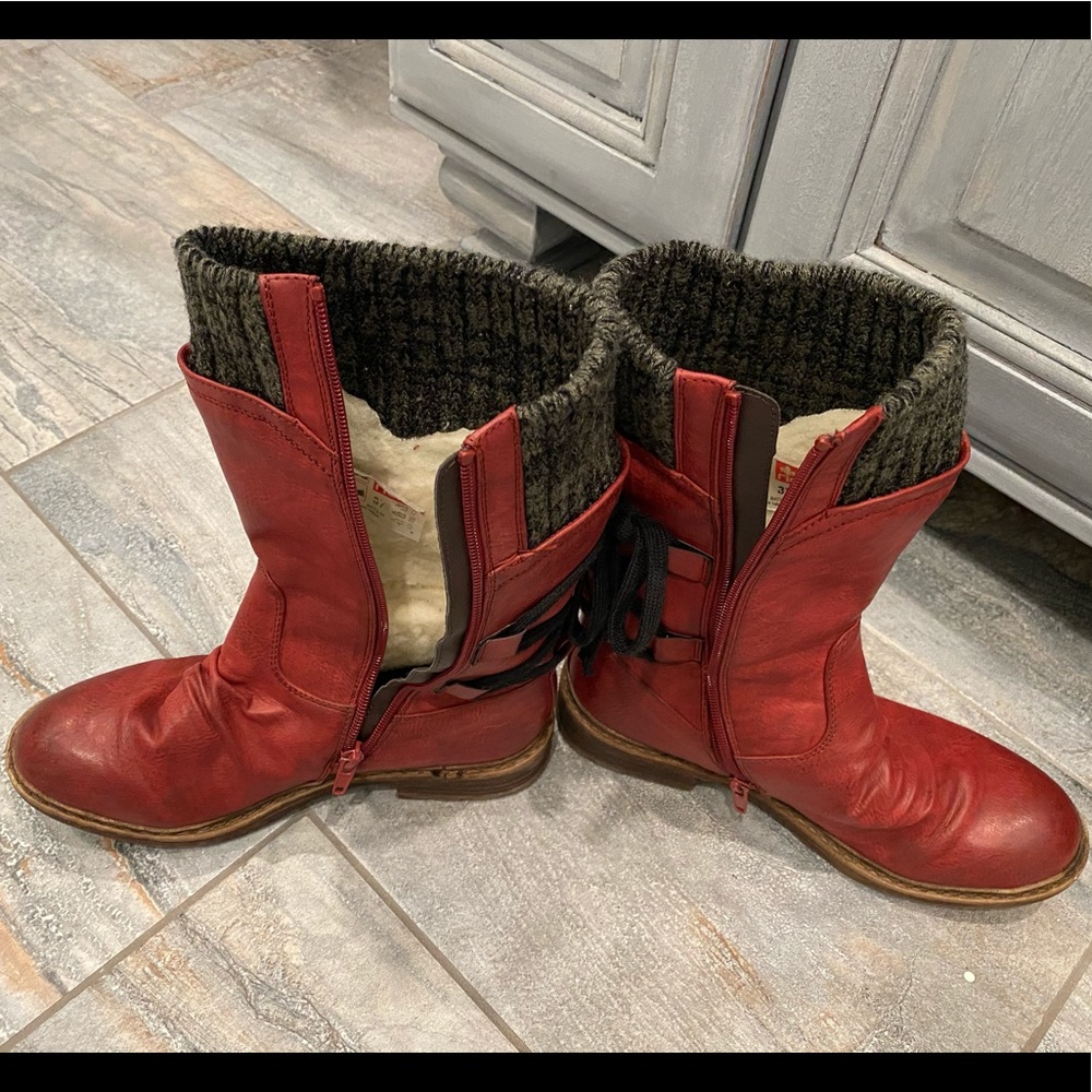 Red Rieker Boots - Picture 2 of 5